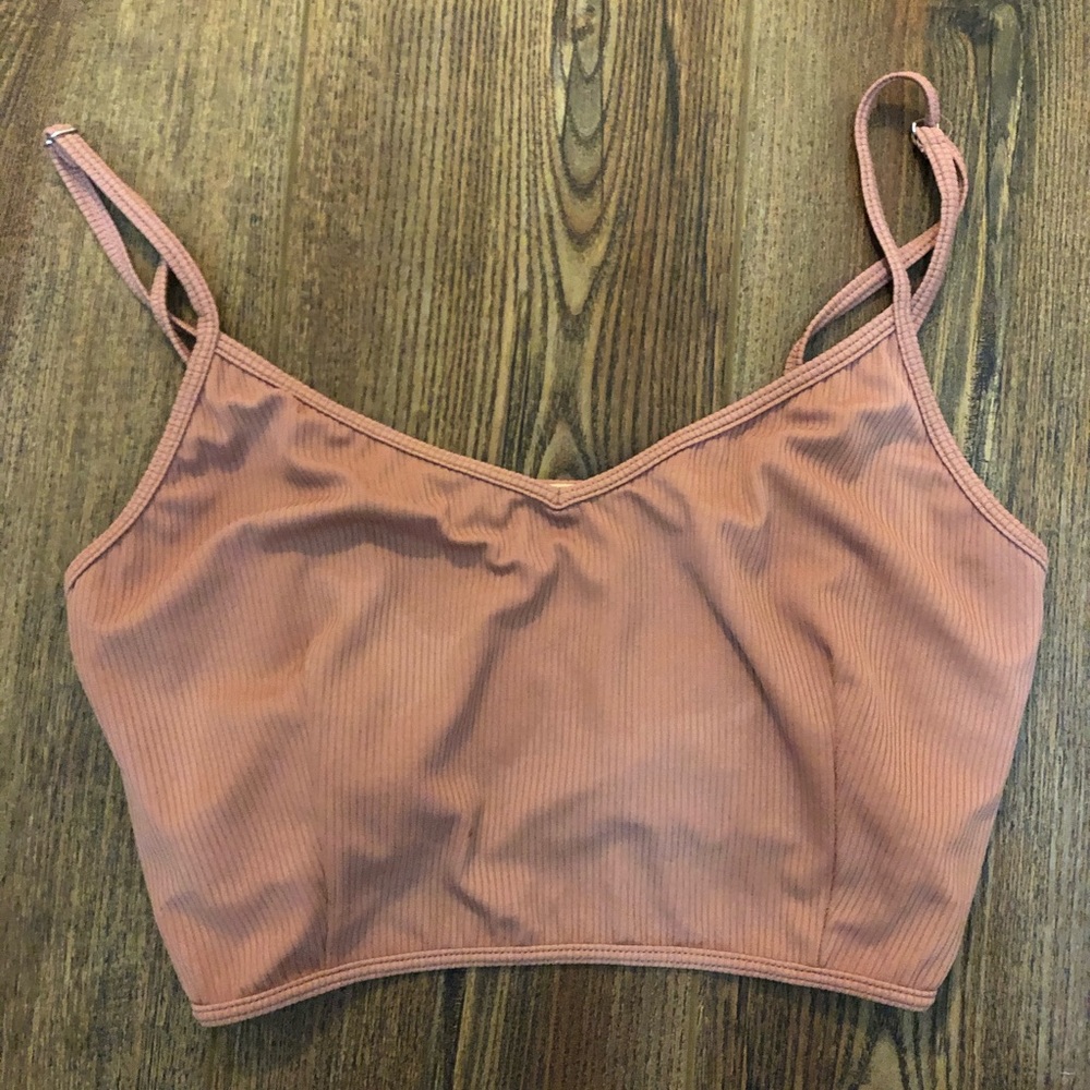 kJ large v crop dusty rose